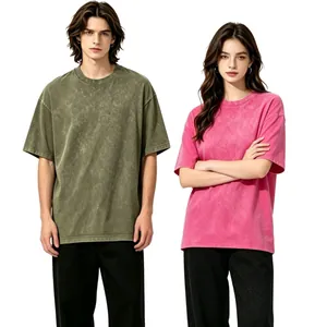 Vintage πλυμένο heavyweight oversized t-shirt με πεσμένους ώμους για άνδρες γυναίκες.