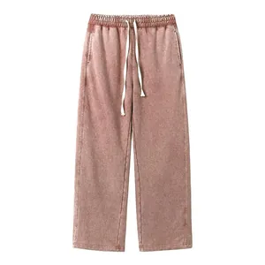 Pantalon de jogging oversize 400G délavé à la neige avec taille élastique à cordon