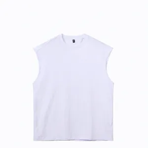 Débardeur ample sans manches en pur coton 210g pour hommes et femmes style urbain chic