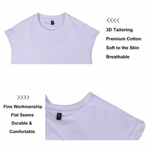Débardeur en coton blanc sans manches 210g avec coupe ample et style urbain chic