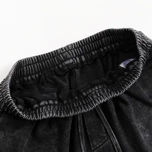 Détail du pantalon de jogging pour homme en molleton délavé avec taille élastique