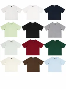 Premium 240gsm Heavyweight Boxy Fit Crop T-Shirt in vielen verschiedenen Uni-Farben