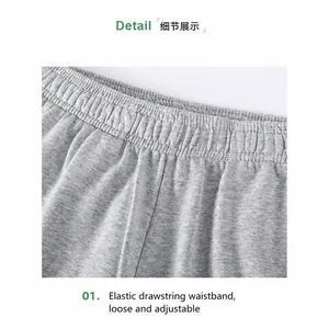 Vue détaillée du short gris pour homme avec taille élastique réglable pour le confort