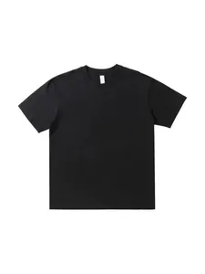 Schweres 230g Baumwoll-Oversize-T-Shirt in Schwarz mit Rundhalsausschnitt für Herren