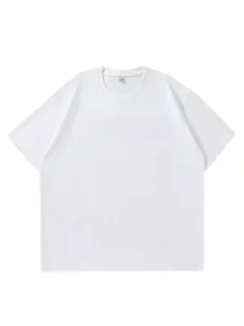 Hochwertiges 230g Baumwolle Oversized weißes T-Shirt mit Rundhalsausschnitt für Herren Basic-Stil