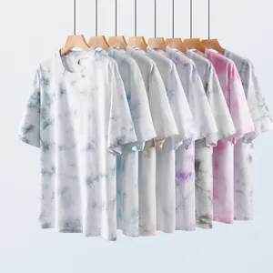 Maglietta da Uomo Casual Tie-Dye in Cotone Manica Corta Vestibilità Comoda Streetwear Grafica Tee Estate Top per Ragazzi