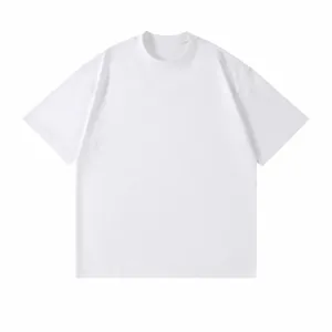 T-shirt à manches courtes en pur coton épais, coupe américaine décontractée blanche