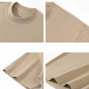 Λεπτομερής προβολή βαριού βαμβακερού t-shirt με λεπτομέρειες λαιμού.