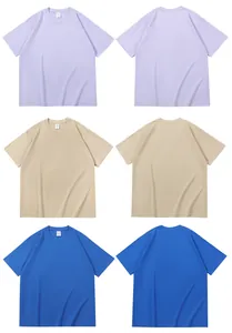 Μπροστινή και πίσω όψη από 260g βαμβακερά oversized μπλουζάκια σε διάφορα χρώματα