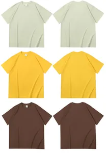 Βαρύ 260g βαμβακερό oversized t-shirt σε διάφορα χρώματα με χαμηλωμένους ώμους ανδρικό