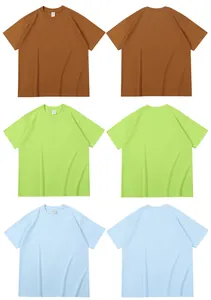 Εμπρός και πίσω όψη από βαμβακερά oversized t-shirts 260g σε τρία χρώματα