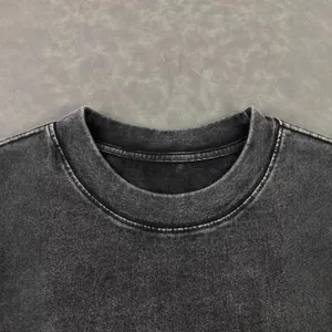 Παιδικό t-shirt από βαρύ βαμβάκι 230g acid wash με vintage distressed λαιμόκοψη