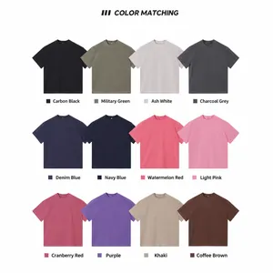 Retro washed heavyweight cotton T-shirt collection shown in twelve different vintage colors