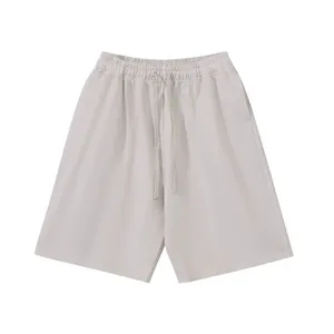 Mens heavy cotton shorts vintage wash light grey loose fit athletic sweat shorts