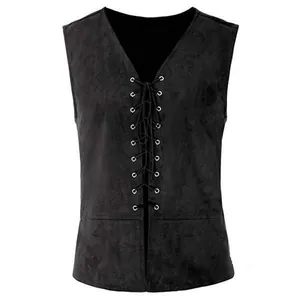 Vue détaillée d'un gilet à lacets de style Renaissance pour spectacles médiévaux