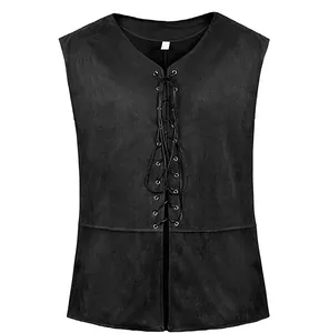 Détail du gilet de pirate médiéval renaissance steampunk pour hommes
