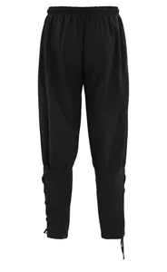 Pantalones medievales negros con cordones laterales para cosplay de campesino real