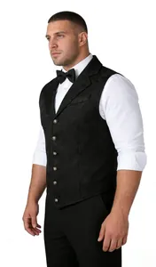 Gilet gothique élégant pour homme avec motifs rétro complexes sur fond blanc