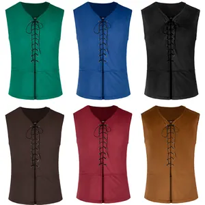 Chaleco medieval renacentista con cordones para hombre en seis colores diferentes