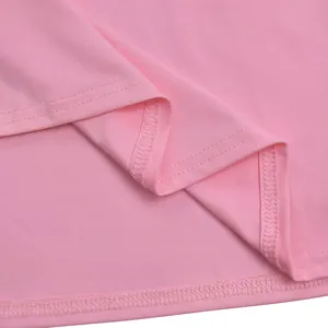 Close-up view of pink sleeveless dress hem with high-quality double-needle stitching