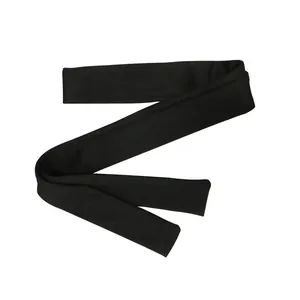 Ceinture à nouer en tissu noir ajustable pour combinaisons et robes élégantes pour femmes