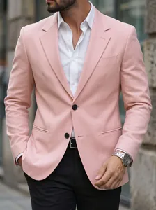 Eleganter schmal geschnittener Herren-Blazer in Hellrosa für Business- und Party-Anlässe
