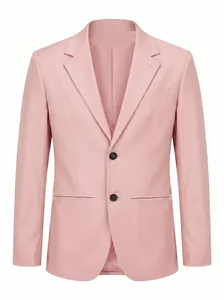 Detailansicht der Vorderseite eines hochwertigen hellrosa Slim-Fit-Business-Blazers