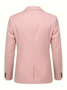 Rückansicht eines stilvollen rosa Slim-Fit-Business-Casual-Blazers für Herren Partys