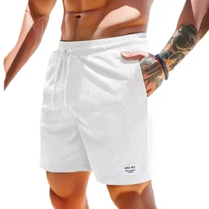 Weiße Cord-Shorts mit Kordelzug für Herren, sommerliche Freizeit-Sportbekleidung