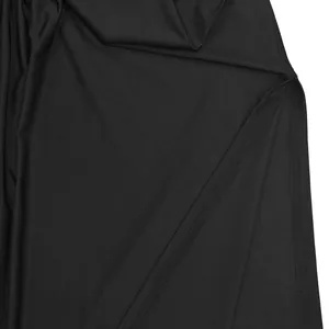 Close-up macro detail showing the neat stitching and side slit of the black sexy dress