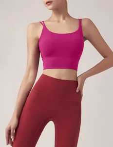 Stylish fuchsia open back sports bra for high-intensity yoga and gym training sessions