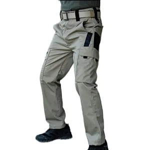 Khaki Taktische Cargohose für Herren mit abriebfestem Stoff und Multi-Pocket-Design