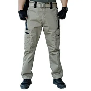 Khakifarbene taktische Cargohose für Herren mit mehreren Taschen für Outdoor