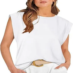 T-shirt blanc à manches courtes pour femmes, style décontracté et coupe ample moderne