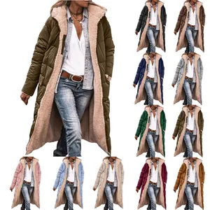 Abrigo reversible con capucha para mujer con forro polar cálido en varios colores