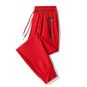 Men Ice Silk Quick Dry Sports Bottom Breathable Elastic Summer Thin Casual Joggers For Running Fitness Training