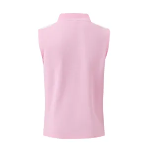 Dettaglio posteriore di una canotta sportiva rosa in maglia a nido d'ape per uomo