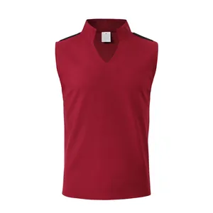 Gilet bordeaux in maglia a nido d'ape con scollo a V e inserti neri sulle spalle