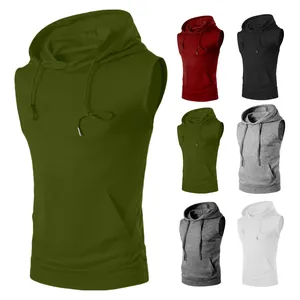 Gilet deportivo sin mangas con capucha para hombre en siete colores diferentes