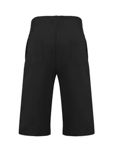 Vista posteriore dettagliata di pantaloncini hip hop neri da uomo con vita elastica