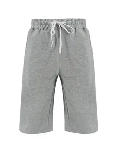 Vista frontale dei pantaloncini casual grigi da uomo con coulisse in vita