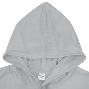Chaleco de fitness para hombre gris claro con capucha sudadera sin mangas detalle
