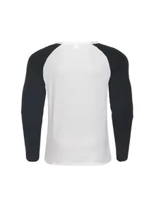 Klassisches Herren-Raglan-T-Shirt aus Waffelstrick in Weiß und Schwarz, Slim Fit