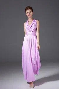 Elegant lavender multi-way bandage maxi dress featuring a versatile cowl neck design