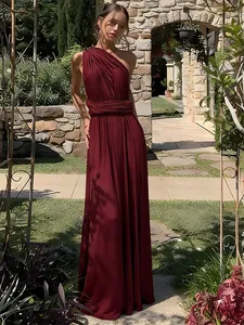 Sexy Multiway Wickel Maxikleid Damen Infinity Bandagen Ärmellos Hohe Taille Langes Kleid Für Brautjungfer Party Bankett