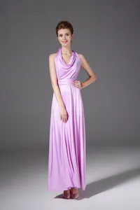 Elegant lavender multi-way bandage maxi dress for bridesmaids and evening party galas