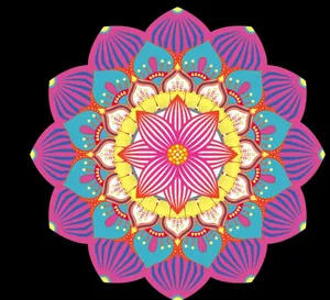 Motif mandala fleur de paon vibrant pour serviette de plage en mousseline et accessoire de châle
