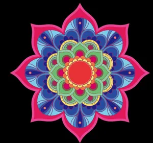 Détail du motif mandala fleur de paon vibrant pour serviette de plage en mousseline