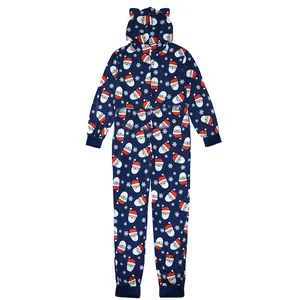 Full view showing the complete design of the Christmas Santa Claus hooded onesie