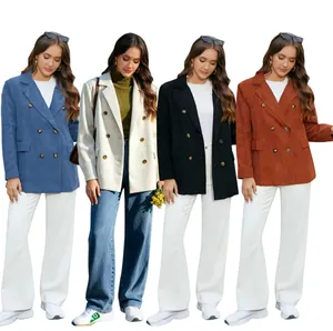 Vestes de blazer en velours côtelé pour femmes en quatre couleurs différentes